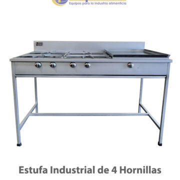 ESTUFA INDUSTRIAL DE 4 HORNILLAS CON PLANCHA Corproinsa