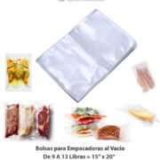 Bolsas de 9 A 13 Libras = 15”x20″ para Empacadoras al Vacío