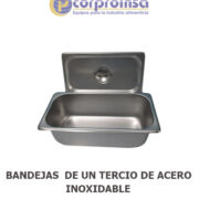 BANDEJAS (INSERTOS) DE UN TERCIO DE ACERO INOXIDABLE