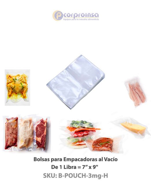 Bolsas de 1 Libra= 7”x9" para Empacadoras al Vacío
