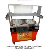CARRETA POLLO FRITO 2P ACERO INOX P00