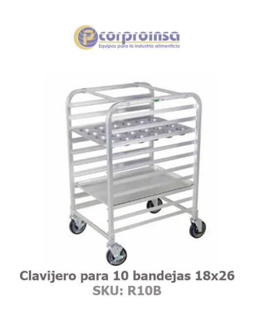 Clavijero (rack) para 10 bandejas 18x26