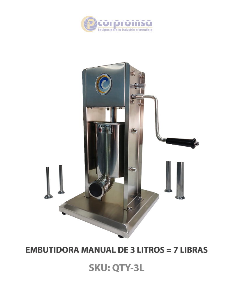 Embutidora Manual 7 litros de 300x340x830h mm PEKIN TV-7L