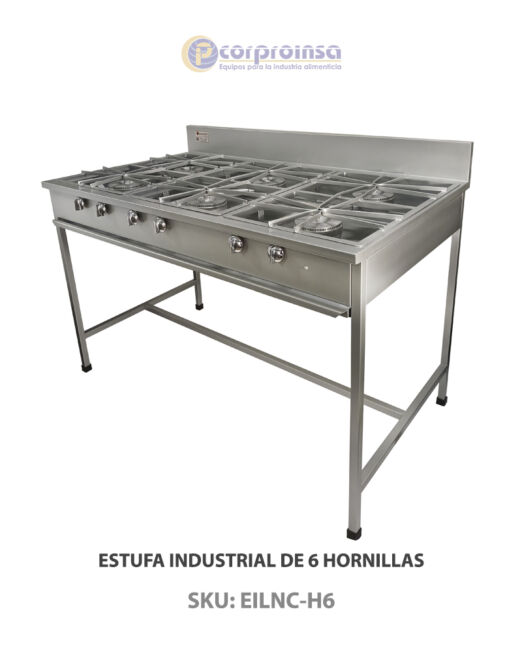 ESTUFA INDUSTRIAL DE 6 HORNILLASP023B