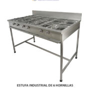 ESTUFA INDUSTRIAL DE 6 HORNILLAS