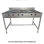 ESTUFA INDUSTRIAL DE 6 HORNILLAS