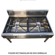 FOGÓN RECTANGULAR DE DOS HORNILAS