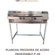 PLANCHA FREIDORA DE ACERO INOXIDABLE P-36