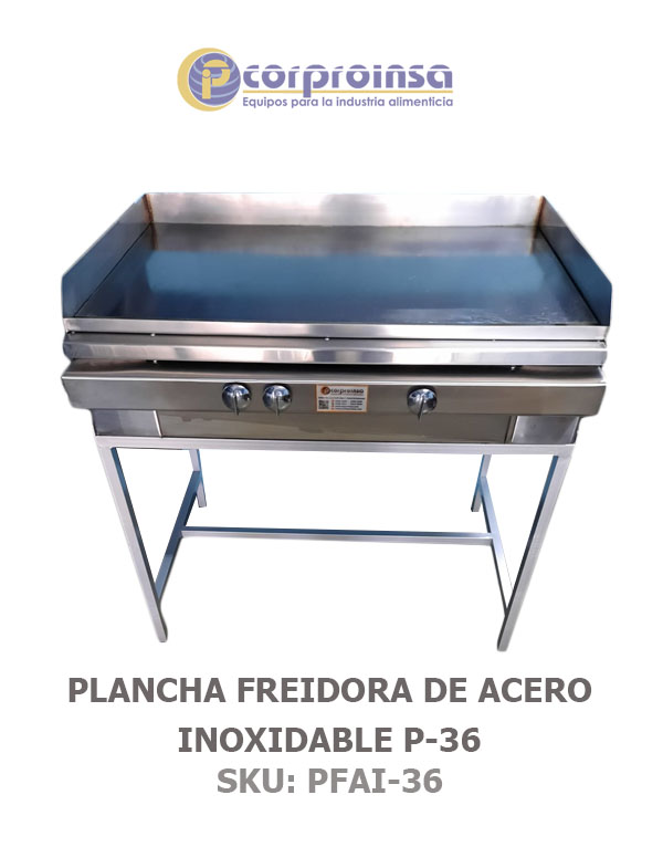 PLANCHA FREIDORA DE ACERO INOXIDABLE P-36 – Corproinsa