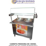 CARRETA FREIDORA DE 2 BOWL (PEROLES) DE ACERO INOXIDABLE