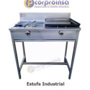 ESTUFA INDUSTRIAL DE 2 HORNILLAS CON PLANCHA
