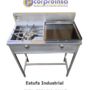 ESTUFA INDUSTRIAL DE 2 HORNILLAS CON PLANCHA