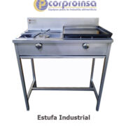 ESTUFA INDUSTRIAL DE 2 HORNILLAS CON PLANCHA