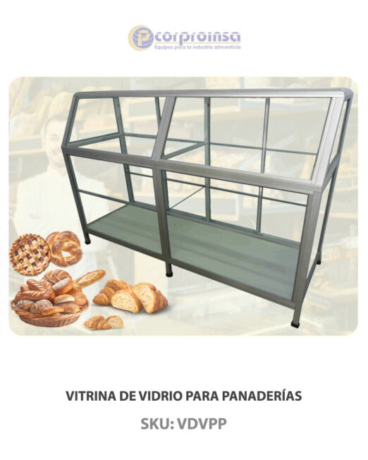 VITRINA DE VIDRIO PARA PANADERIAS CONTENIDO1