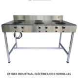 ESTUFA INDUSTRIAL ELÉCTRICA DE 6 HORNILLAS