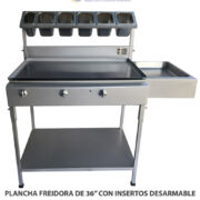 PLANCHA FREIDORA DE 36” CON INSERTOS DESARMABLE