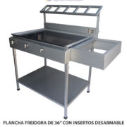 PLANCHA FREIDORA DE 36” CON INSERTOS DESARMABLE