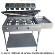 PLANCHA FREIDORA DE 36” CON INSERTOS DESARMABLE