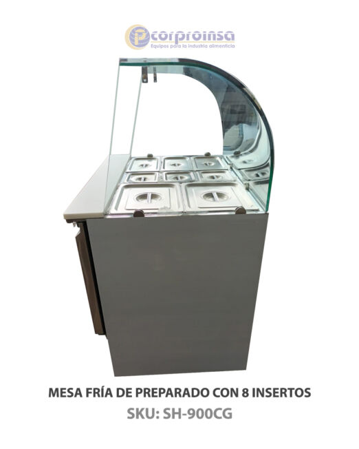 MESA FRÍA DE PREPARADO CON 8 INSERTOS P03