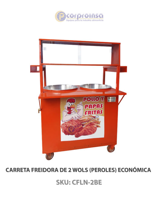 CARRETA FREIDORA DE 2 BOWL (PEROLES) ECONÓMICA P01