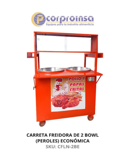 CARRETA FREIDORA DE 2 BOWL (PEROLES) ECONÓMICA
