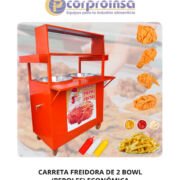 CARRETA FREIDORA DE 2 BOWL (PEROLES) ECONÓMICA