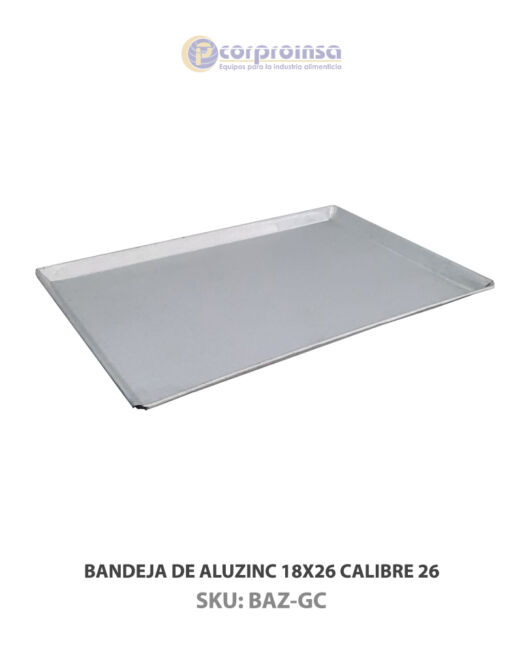 BANDEJA DE ALUZINC 18X26 CALIBRE 26 P02