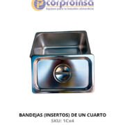 BANDEJAS (INSERTOS) DE UN CUARTO DE ACERO INOXIDABLE