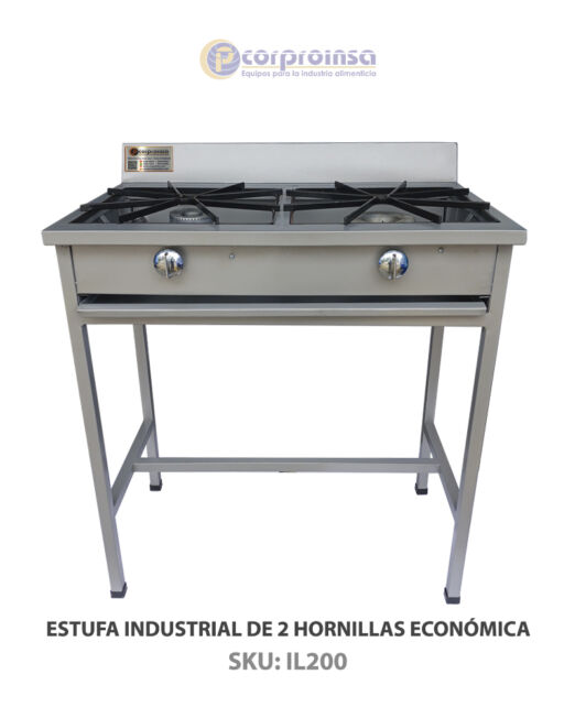 ESTUFA INDUSTRIAL DE 2 HORNILLAS ECONÓMICA P01