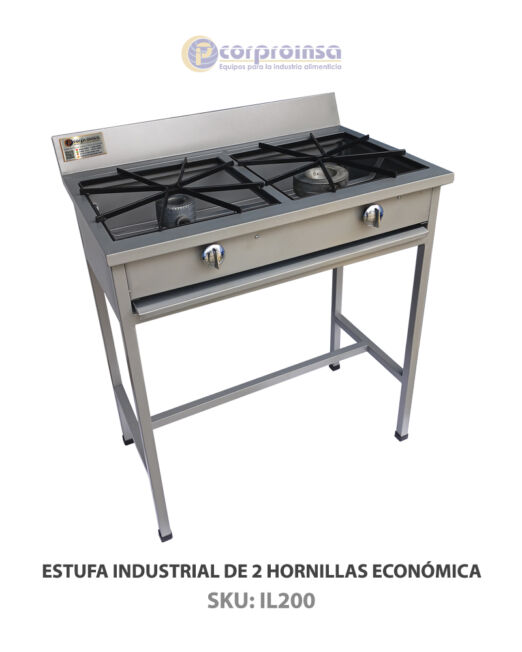 ESTUFA INDUSTRIAL DE 2 HORNILLAS ECONÓMICA P03