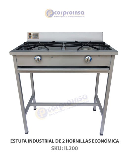 ESTUFA INDUSTRIAL DE 2 HORNILLAS ECONÓMICA