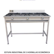 ESTUFA INDUSTRIAL DE 3 HORNILLAS ECONÓMICA