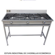 ESTUFA INDUSTRIAL DE 3 HORNILLAS ECONÓMICA