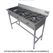 ESTUFA INDUSTRIAL DE 3 HORNILLAS ECONÓMICA