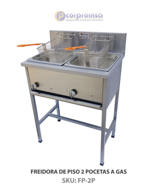 FREIDORA DE PISO 2 POCETAS A GAS P02