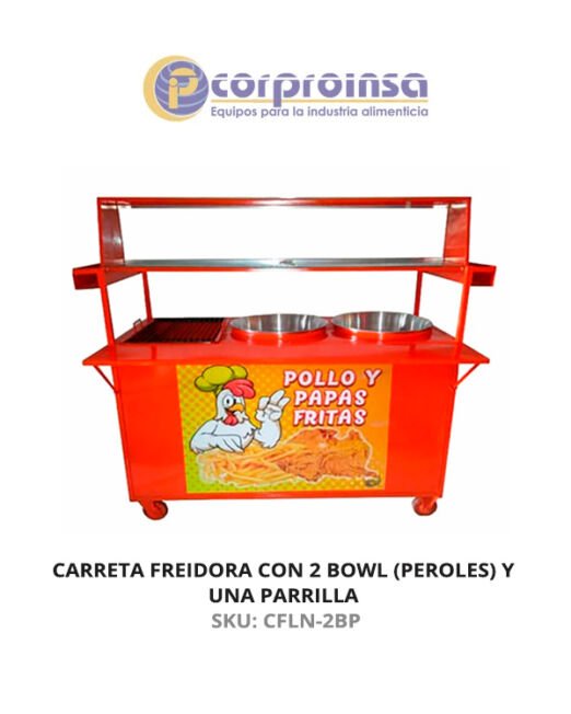 CARRETA FREIDORA DE 2 BOWL (PEROLES) Y UNA PARRILLA