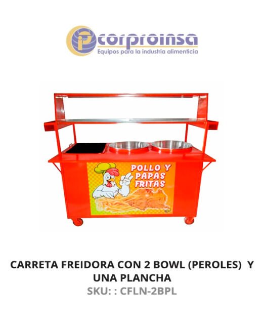CARRETA FREIDORA DE 2 BOWL (PEROLES) Y UNA PLANCHA