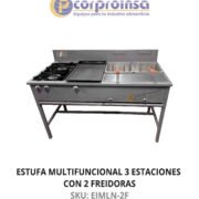 ESTUFA INDUSTRIAL MULTIFUNCIONAL TRES ESTACIONES CON 2 FREIDORAS