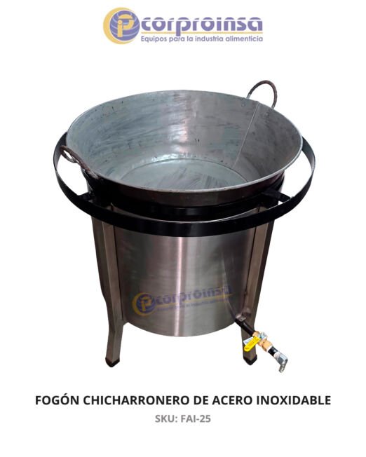FOGÓN CHICHARRONERO DE ACERO INOXIDABLE
