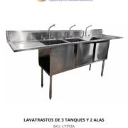 LAVATRASTOS DE 3 TANQUES Y 2 ALAS