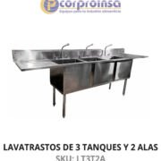 LAVATRASTOS DE 3 TANQUES Y 2 ALAS