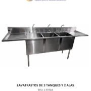 LAVATRASTOS DE 3 TANQUES Y 2 ALAS