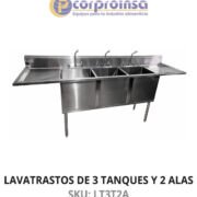 LAVATRASTOS DE 3 TANQUES Y 2 ALAS