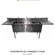 LAVATRASTOS DE 3 TANQUES Y 2 ALAS