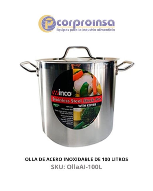OLLA DE ACERO INOXIDABLE DE 100 LITROS WINCO