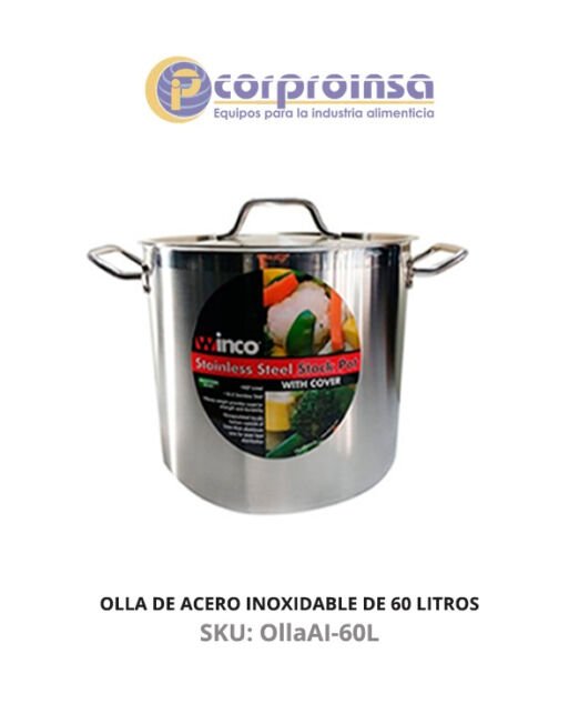 OLLA DE ACERO INOXIDABLE DE 60 LITROS WINCO