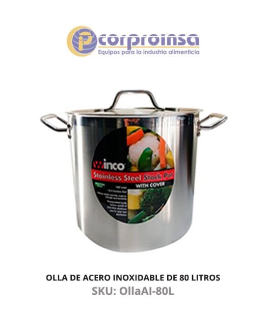 OLLA DE ACERO INOXIDABLE DE 80 LITROS WINCO