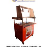 CARRETA FREIDORA DE 2 BOWLS (PEROLES) CON VITRINA