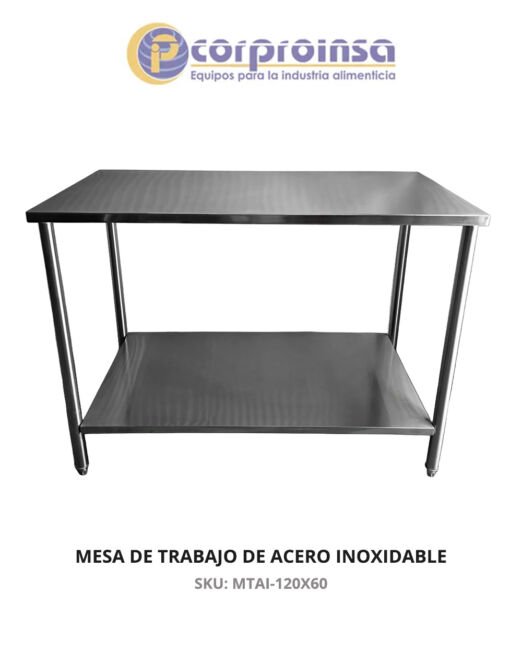 MESA DE TRABAJO DE 1 METRO DE ACERO INOXIDABLE