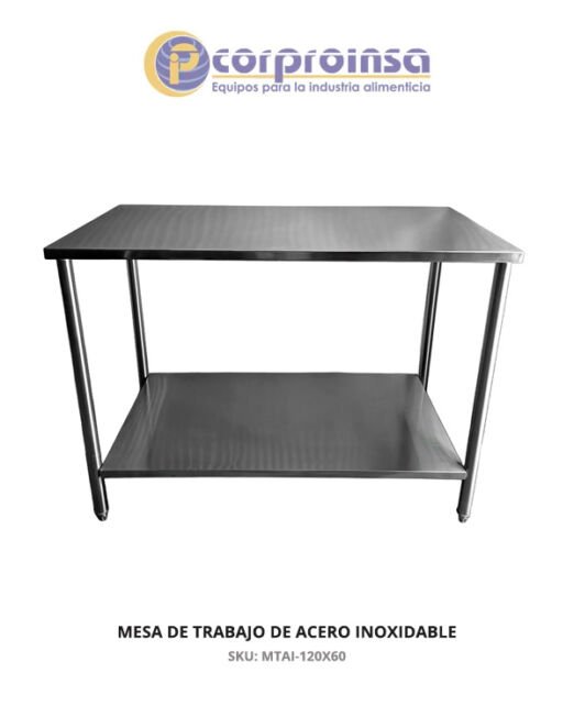MESA DE TRABAJO DE 1 METRO DE ACERO INOXIDABLE